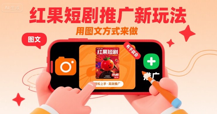 红果短剧推广新玩法，用图文方式来做，有手就会-网赚项目众筹网