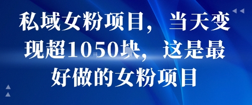 私域女粉项目，当天变现超1k，这是最好做的女粉项目，可放大操作-网赚项目众筹网