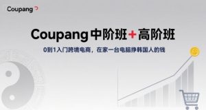 Coupang中阶班+高阶班,0到1入门跨境电商,在家一台电脑挣韩国人的钱-网赚项目众筹网