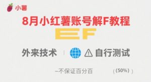 8月小红薯账号解封教程,外来技术,自行测试,不保证百分百-网赚项目众筹网