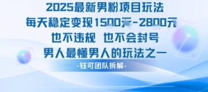 2025最新男粉项目玩法每天变现1k+也不违规也不会封号男人最懂男人的玩法-网赚项目众筹网