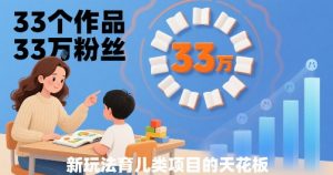 33个作品33W粉丝,育儿类项目的天花板,小白可操作-网赚项目众筹网