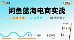 闲鱼蓝海电商实战,店铺搭建运营售后全流程-网赚项目众筹网