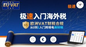 极速入门海外税,欧洲VAT财税合规,从0到1入门跨境电商财税-网赚项目众筹网