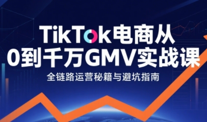 TikTok电商从0到千万GMV实战课，从0到1拆解实战秘籍-网赚项目众筹网