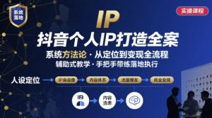 抖音个人IP系统落地实操大课,实操课程,辅助落地-网赚项目众筹网