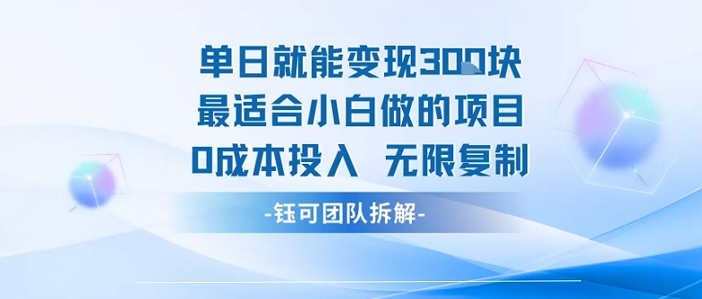 单日就能变现3张最适合小白做的项目0成本投入 无限复制-网赚项目众筹网