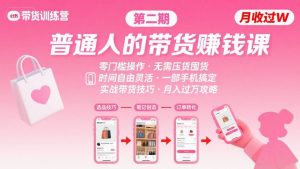 小红书带货第二期训练营,普通人月收过W的带货课,时间自由,零门槛无压货,一部手机即可操作-网赚项目众筹网