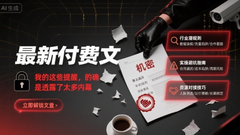 最新付费文：我的这些提醒，的确是透露了太多内幕-网赚项目众筹网
