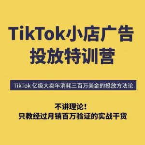 TikTok小店广告投放特训营,6天破局计划专治各种“投不动”,教你经过月销百万验证的实战干货-网赚项目众筹网