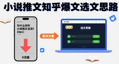 为什么你的小说推文没流量？小说推文知乎爆文选文思路-网赚项目众筹网
