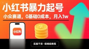 小红书暴力起号,小众赛道,0基础0成本,月入1w-网赚项目众筹网