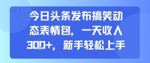 今日头条发布搞笑动态表情包,一天收入3张+,新手轻松上手-网赚项目众筹网