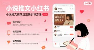 小说推文小红书高转化引导方法实操课,小说推文高效且正确引导方法-网赚项目众筹网