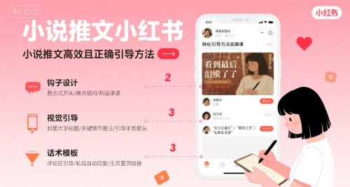 小说推文小红书高转化引导方法实操课，小说推文高效且正确引导方法-网赚项目众筹网