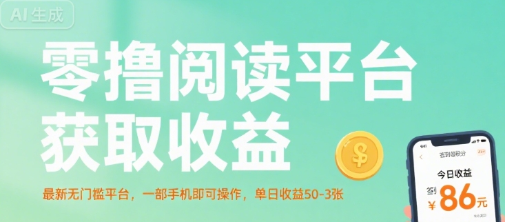 零撸阅读平台获取收益，最新无门槛平台，一部手机即可操作，单日收益50-3张【揭秘】-网赚项目众筹网