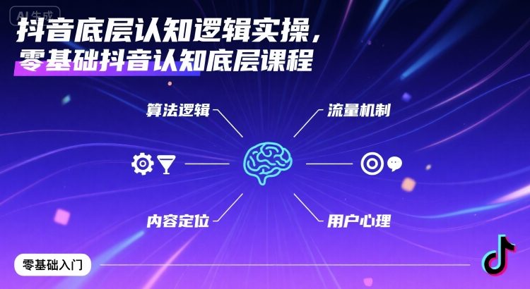 抖音底层认知逻辑实操，零基础抖音认知底层课程-网赚项目众筹网