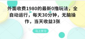 外面收费1980的最新0撸玩法,全自动挂G,每天30分钟,无脑操作,当天收益3张【揭秘】-网赚项目众筹网