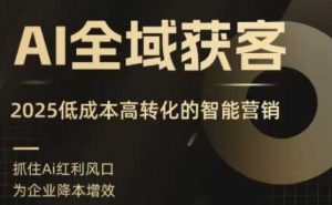 AI全域获客实训营,2025低成本高转化的智能营销,精准找客,高效营销-网赚项目众筹网