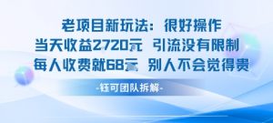 老项目新玩法当天收益1k+每个人收费68米 不违规不封号-网赚项目众筹网
