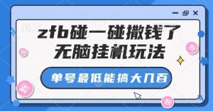 zfb碰一碰撒钱了,无脑挂G玩法,单号最低能搞大几张【揭秘】-网赚项目众筹网