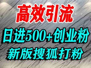 怎么打创业粉?搜狐网打精准创业粉,打粉引流教程,单人日引500+精准创业粉-网赚项目众筹网
