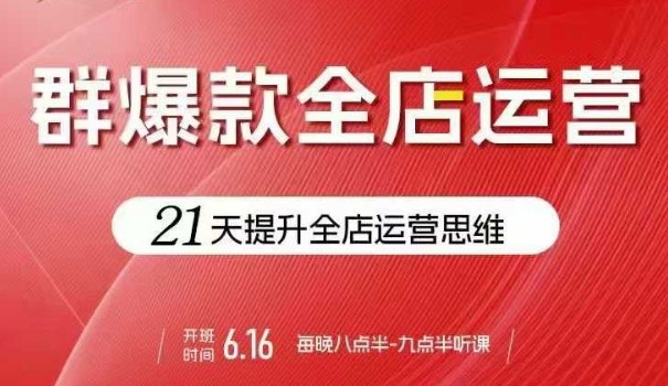 贾真电商群爆款全店运营，21天提升全店运营思维，起店、全店运营爆款不断-网赚项目众筹网