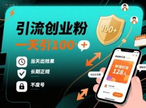 引流创业粉,一天引100+,当天出效果,长期正规,不废号-网赚项目众筹网