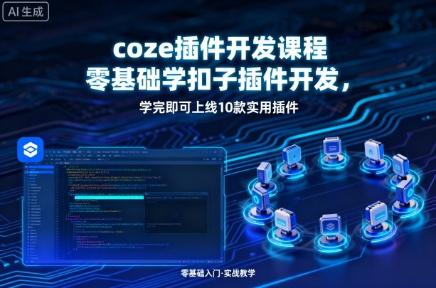 coze插件开发课程，零基础学扣子插件开发，学完即可上线10款实用插件-网赚项目众筹网