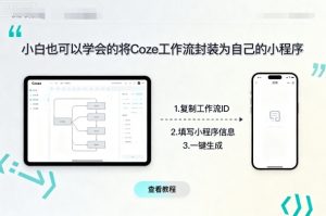 小白也可以学会的将coze工作流封装为自己的小程序-网赚项目众筹网