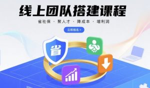 线上团队搭建课程,省社保,聚人才,降成本,增利润,团队管理必看-网赚项目众筹网