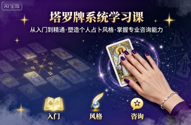 塔罗牌系统学习课，助你从入门到精通，塑造个人占卜风格，掌握专业咨询能力-网赚项目众筹网