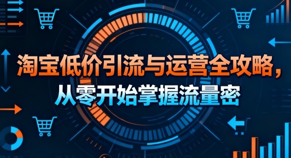 淘宝低价引流与运营全攻略，从零开始掌握流量密码-网赚项目众筹网