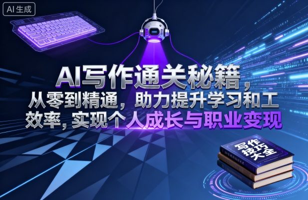AI写作通关秘籍，从零到精通，助力提升学习和工作效率，实现个人成长与职业变现-网赚项目众筹网