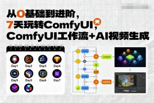 从0基础到进阶,7天玩转ComfyUI,Comfyui工作流+AI视频生成-网赚项目众筹网