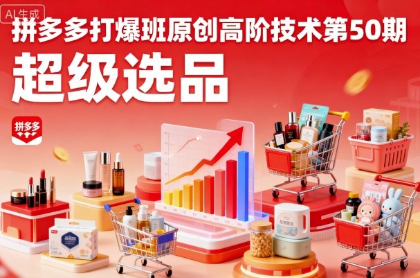 拼多多打爆班原创高阶技术第50期，超级选品-网赚项目众筹网