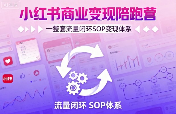 小红书商业变现陪跑营，轻IP矩阵 私域获客 聚光投流，一整套流量闭环SOP变现体系-网赚项目众筹网