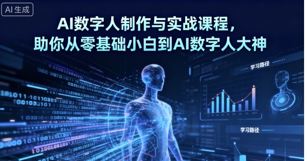 AI数字人制作与实战课程，助你从零基础小白到AI数字人大神-网赚项目众筹网