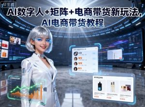 AI数字人+矩阵+电商带货新玩法,AI电商带货教程-网赚项目众筹网