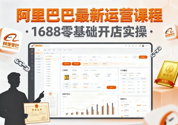 阿里巴巴最新运营课程，1688零基础开店实操-网赚项目众筹网