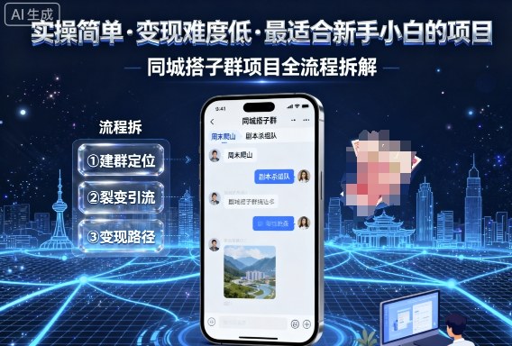 实操简单，变现难度低，最适合新手小白做的项目，每天轻松收入3张，同城搭子群项目全流程拆解-网赚项目众筹网