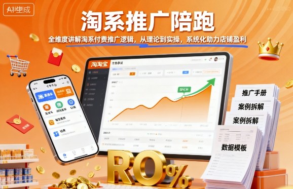 淘系推广陪跑，全维度讲解淘系付费推广逻辑，从理论到实操，系统化助力店铺盈利-网赚项目众筹网
