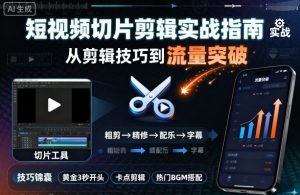 短视频切片剪辑实战指南,从剪辑技巧到流量突破-网赚项目众筹网