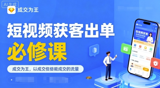 短视频获客出单必修课，成交为王，以成交为导向，直接做能成交的流量-网赚项目众筹网