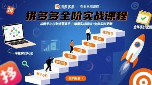 拼多多全阶实战课程,从新手小白到运营高手,海量实战玩法+全年实时更新【2025年9月更新】-网赚项目众筹网