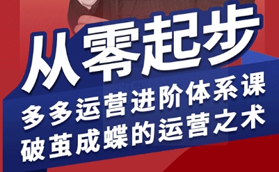 拼多多运营进阶系统课，从零起步，多多运营进阶体系课，破茧成蝶的运营之术（更新9月）-网赚项目众筹网