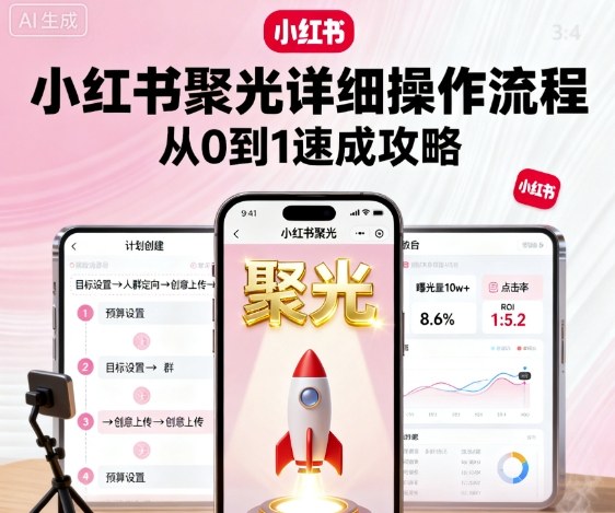 小红书聚光详细操作流程，小红书聚光从0到1速成攻略-网赚项目众筹网