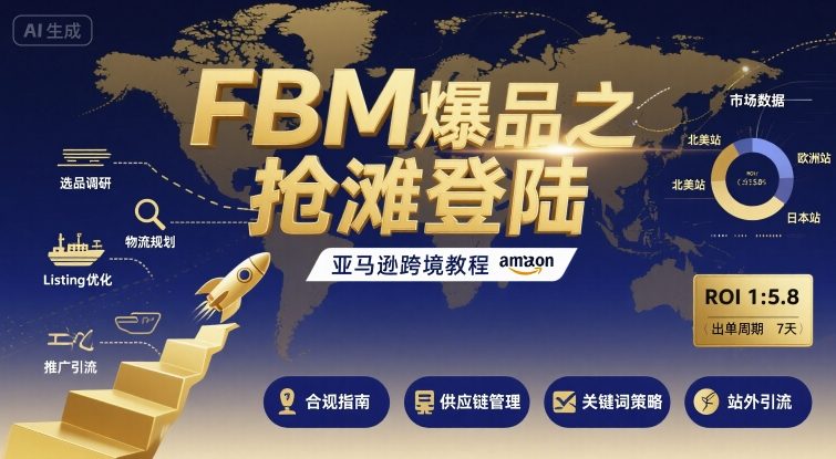 FBM爆品之抢滩登陆-亚马逊跨境教程-网赚项目众筹网