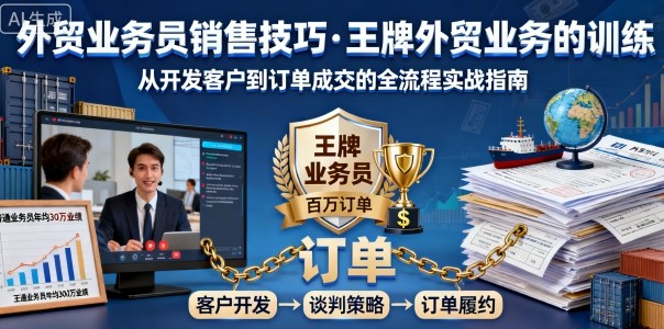 外贸业务员销售技巧，王牌外贸业务的训练-网赚项目众筹网