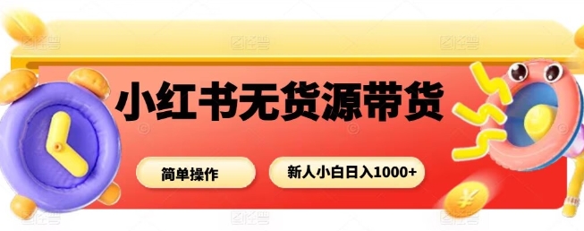 小红书无货源带货项目，简单无脑，新人小白日入多张-网赚项目众筹网